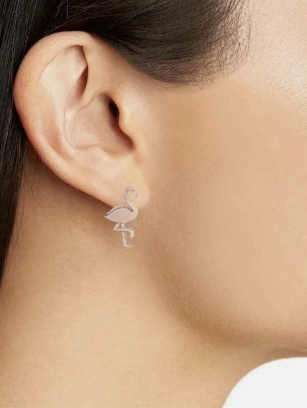 NWT kate spade By The Pool Rose Gold Pave 🦩 🦩 Flamingo Stud Earrings